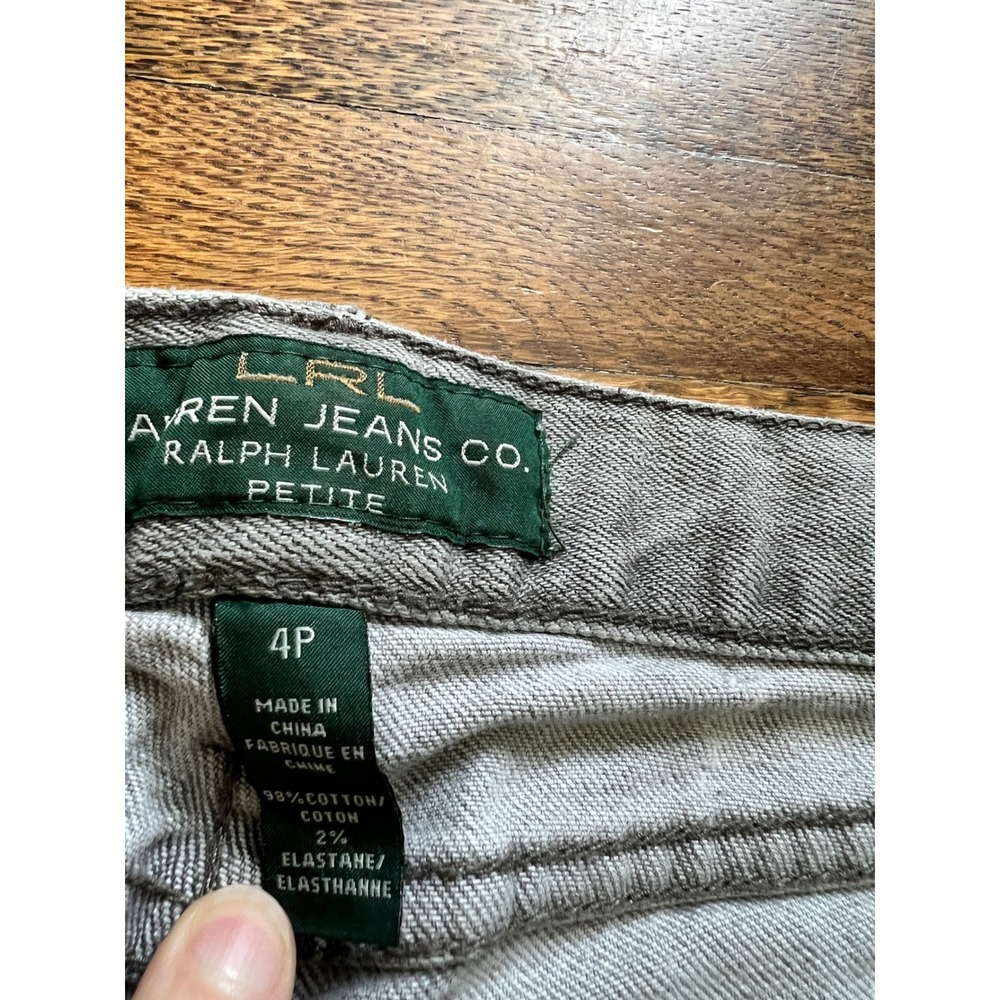 Lauren‎ Ralph Lauren Petite Grey Straight Leg Jeans LRL Denim Pants 4P - Picture 3 of 5